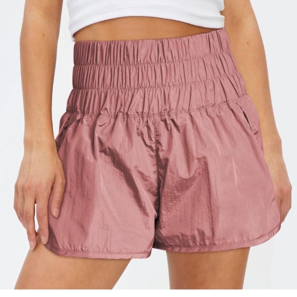 AUTOMET Womens High Waisted Athletic Shorts Elastic Casual Summer Running Shorts